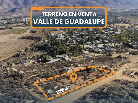 TERRENO EN VALLE DE GUADALUPE CON GRAN VISTA LISTO PARA ESCRITURAR Y FINANCIADO